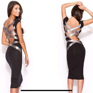 Elegant Black Dress with Silver Accents